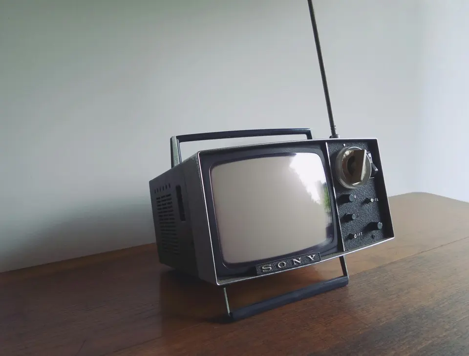 Gray and black Sony portable mini television