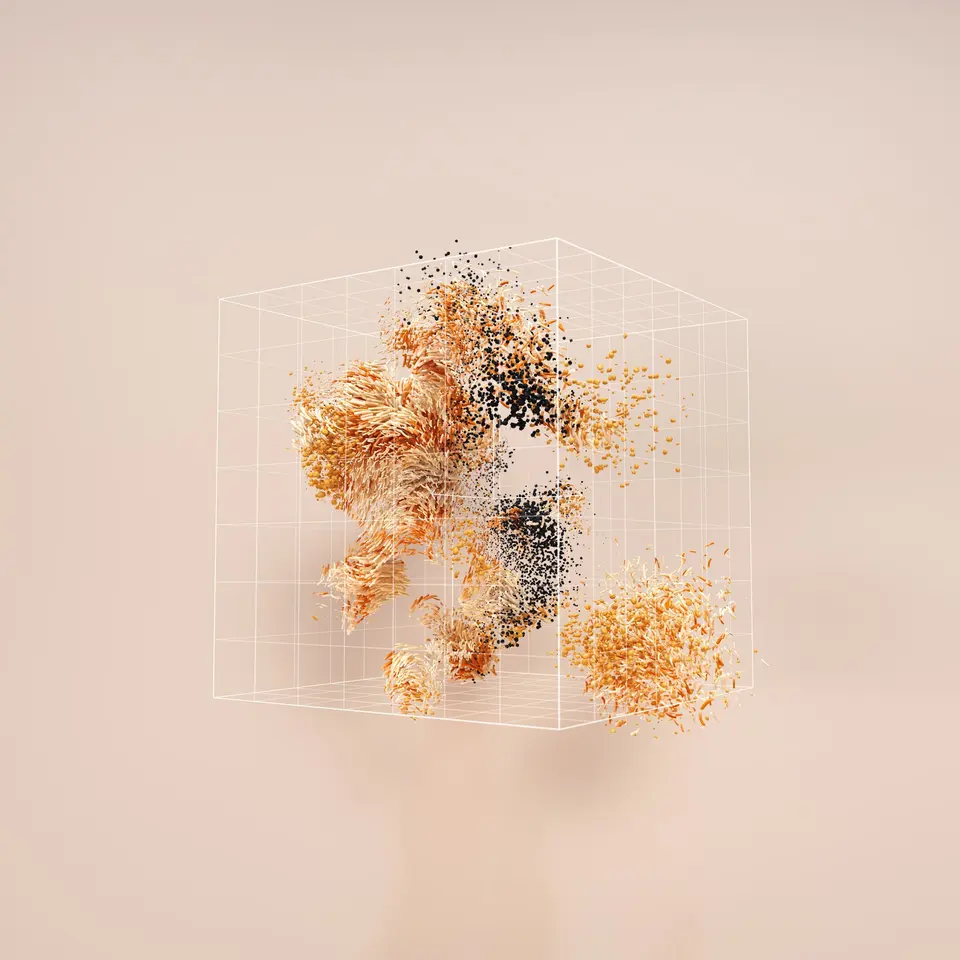 A bunch of different colored objects on a white surface